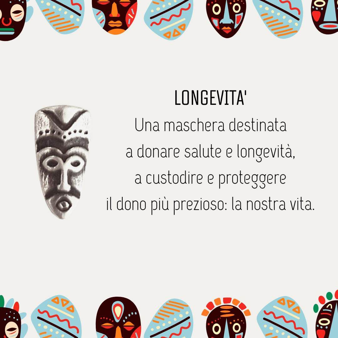 Bracciale spadino maschera Longevità - SPBR700 - Spadarella Gioielli