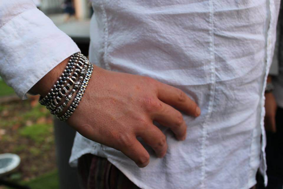 Bracciale spadino intrecciato con pietre - SPBR067 - Spadarella Gioielli