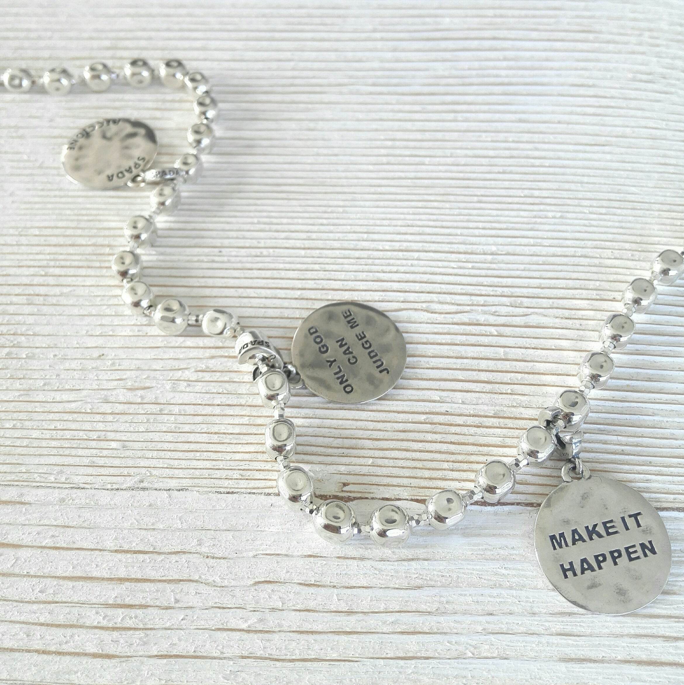 Charm targhetta Never give up - CIC16 - Spadarella Gioielli