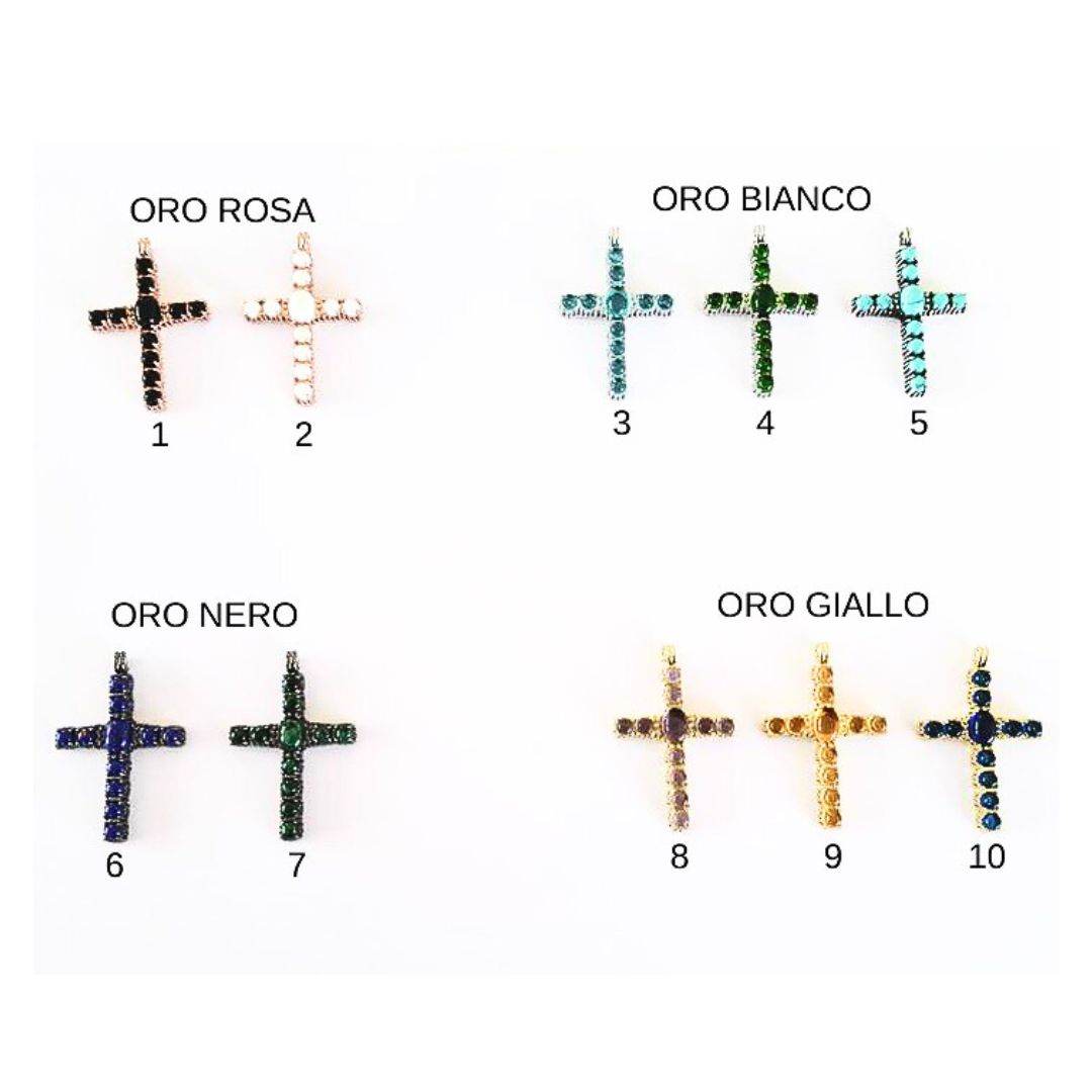 Collana croce pietre - CL700 - Spadarella Gioielli