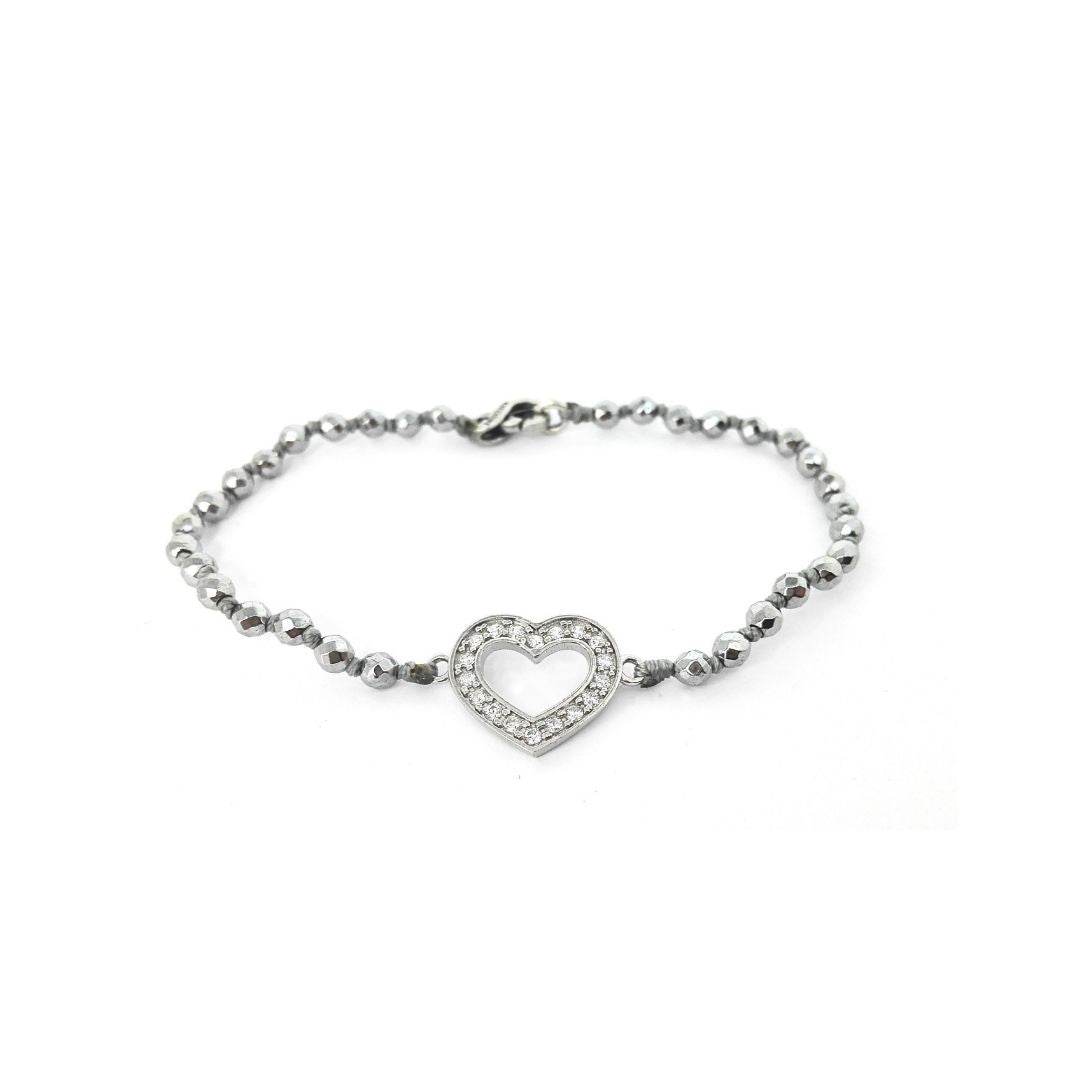 Bracciale spadino cuore zirconi - SPBR527 - Spadarella Gioielli