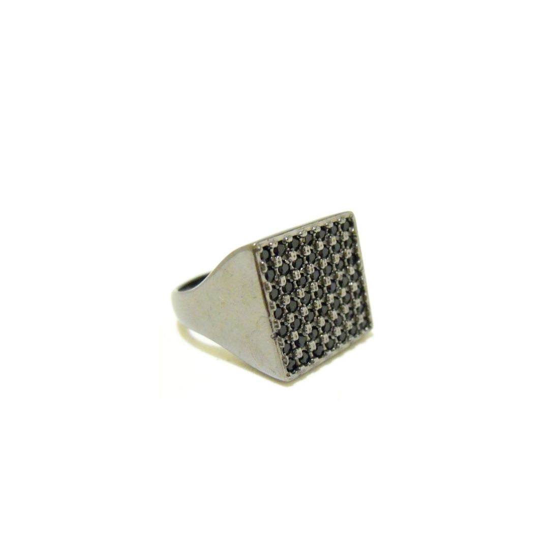 Anello quadrato zirconi - AN396 - Spadarella Gioielli