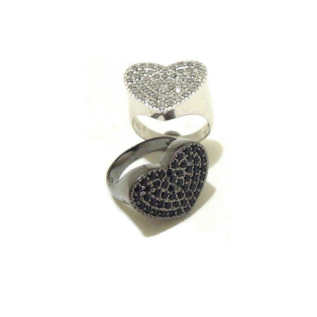 Anello cuore zirconi - AN397 - Spadarella Gioielli