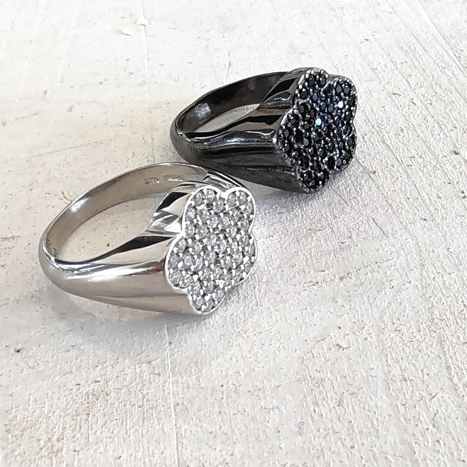 Anello fiore zirconi - AN398 - Spadarella Gioielli
