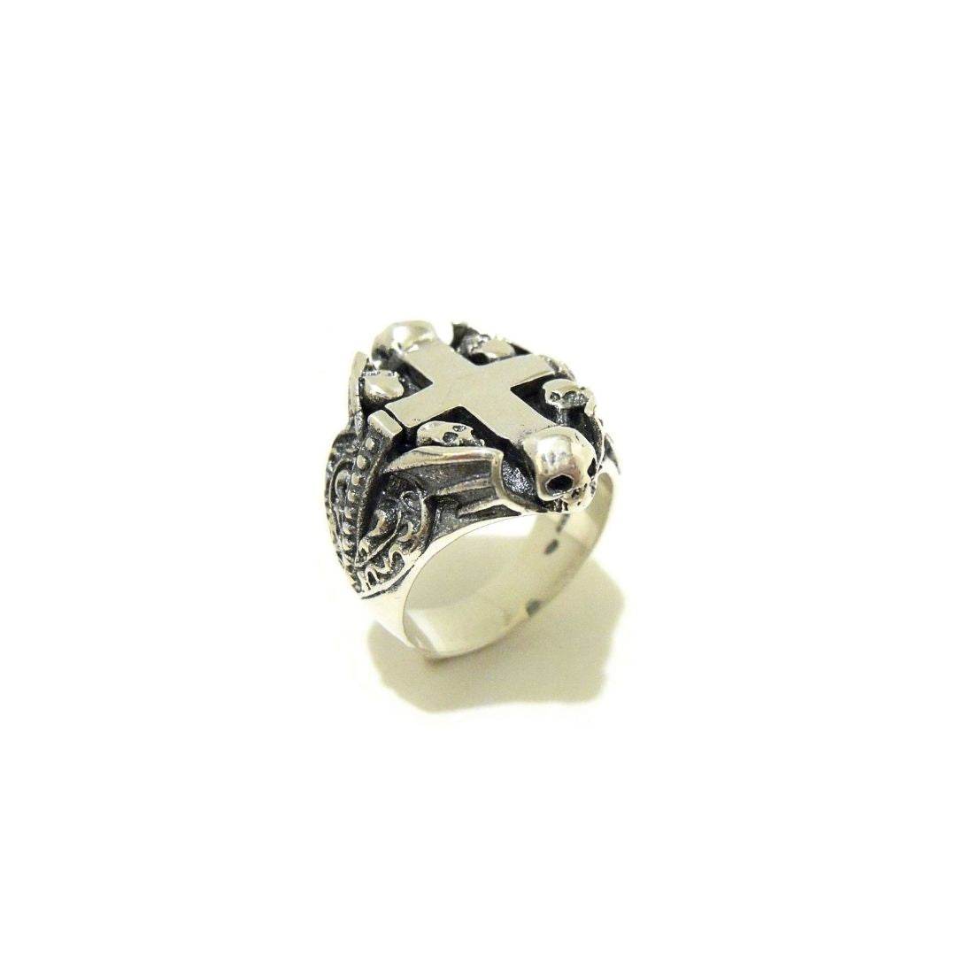 Anello croce e teschi - AN407 - Spadarella Gioielli