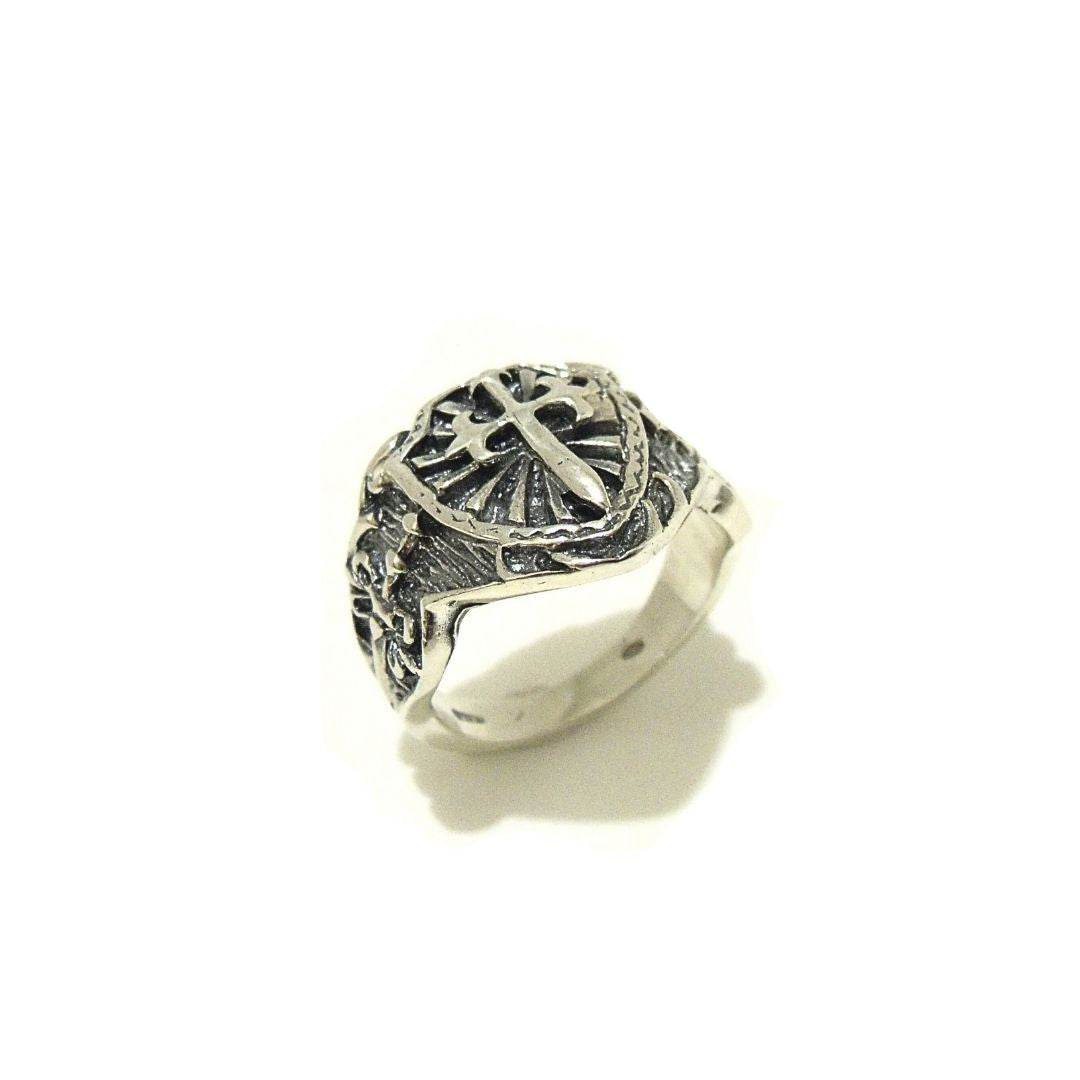 Anello rosario Croce zirconi dorato Anello rosario Croce zirconi dorato