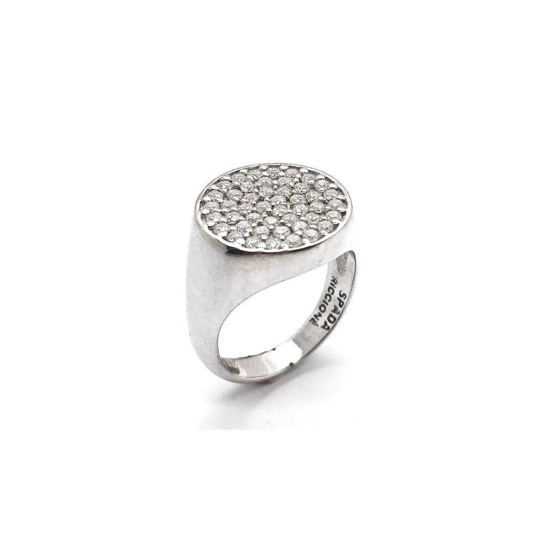 Anello tondo zirconi - AN689 - Spadarella Gioielli
