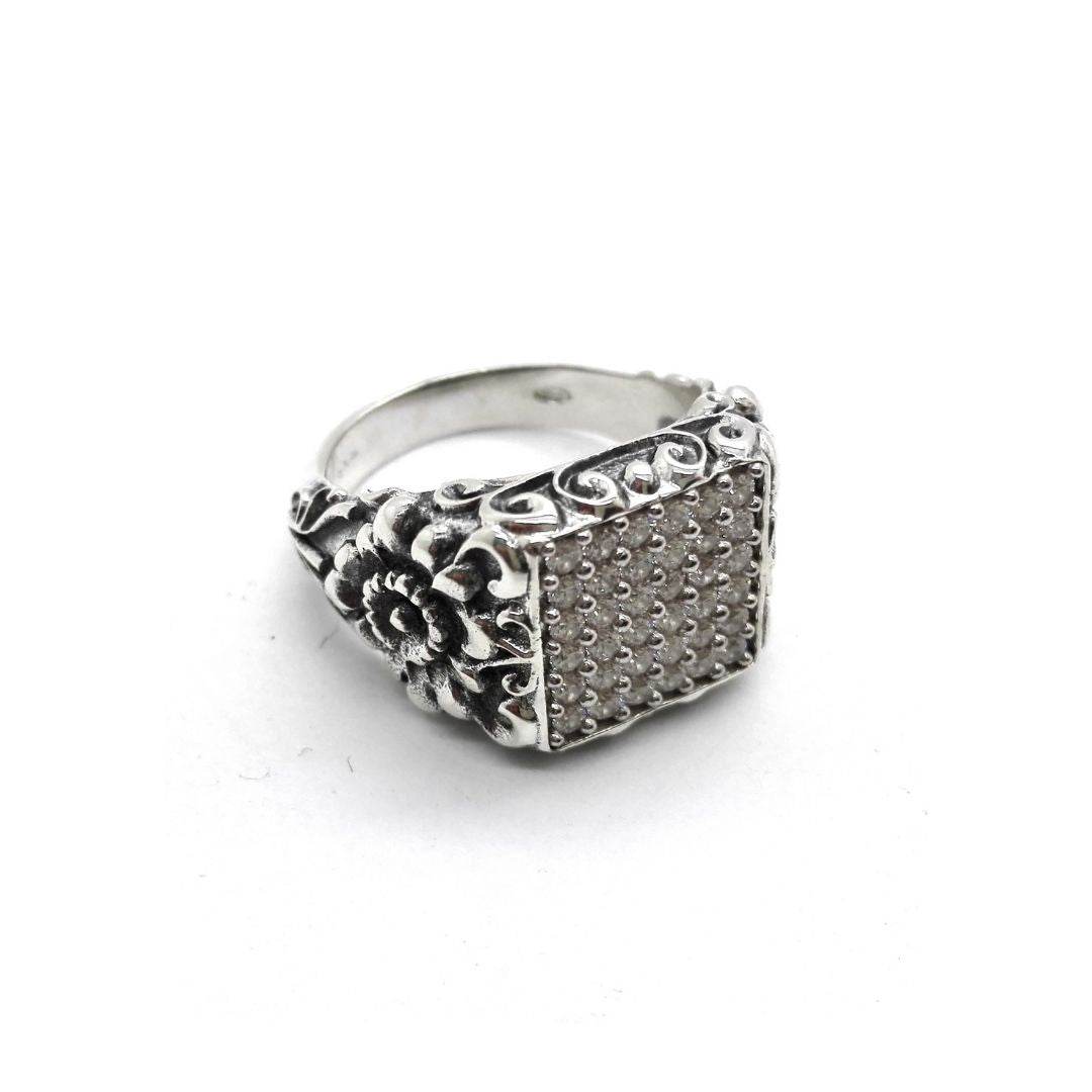 Anello quadrato zirconi - AN691 - Spadarella Gioielli