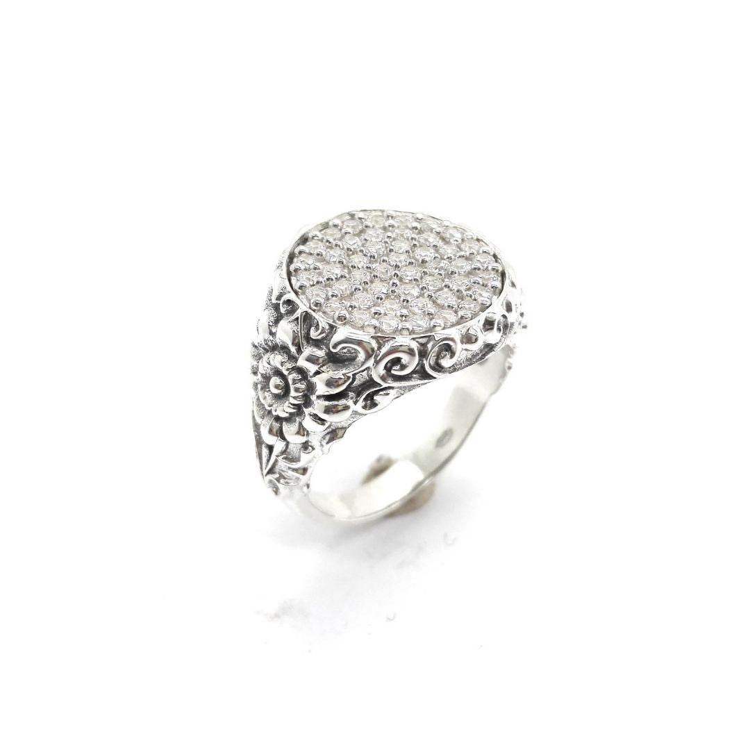 Anello tondo zirconi - AN692 - Spadarella Gioielli