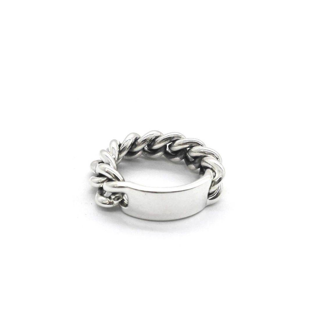 Anello catena targhetta - AN695 - Spadarella Gioielli