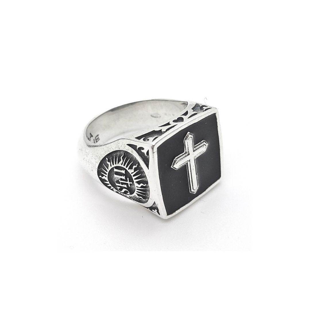 Anello smaltato con croce - AN726 - Spadarella Gioielli