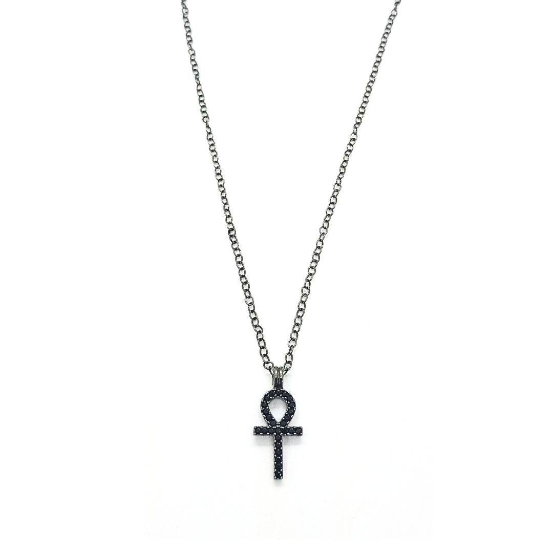 Collana croce ebraica zirconi - CL696 - Spadarella Gioielli
