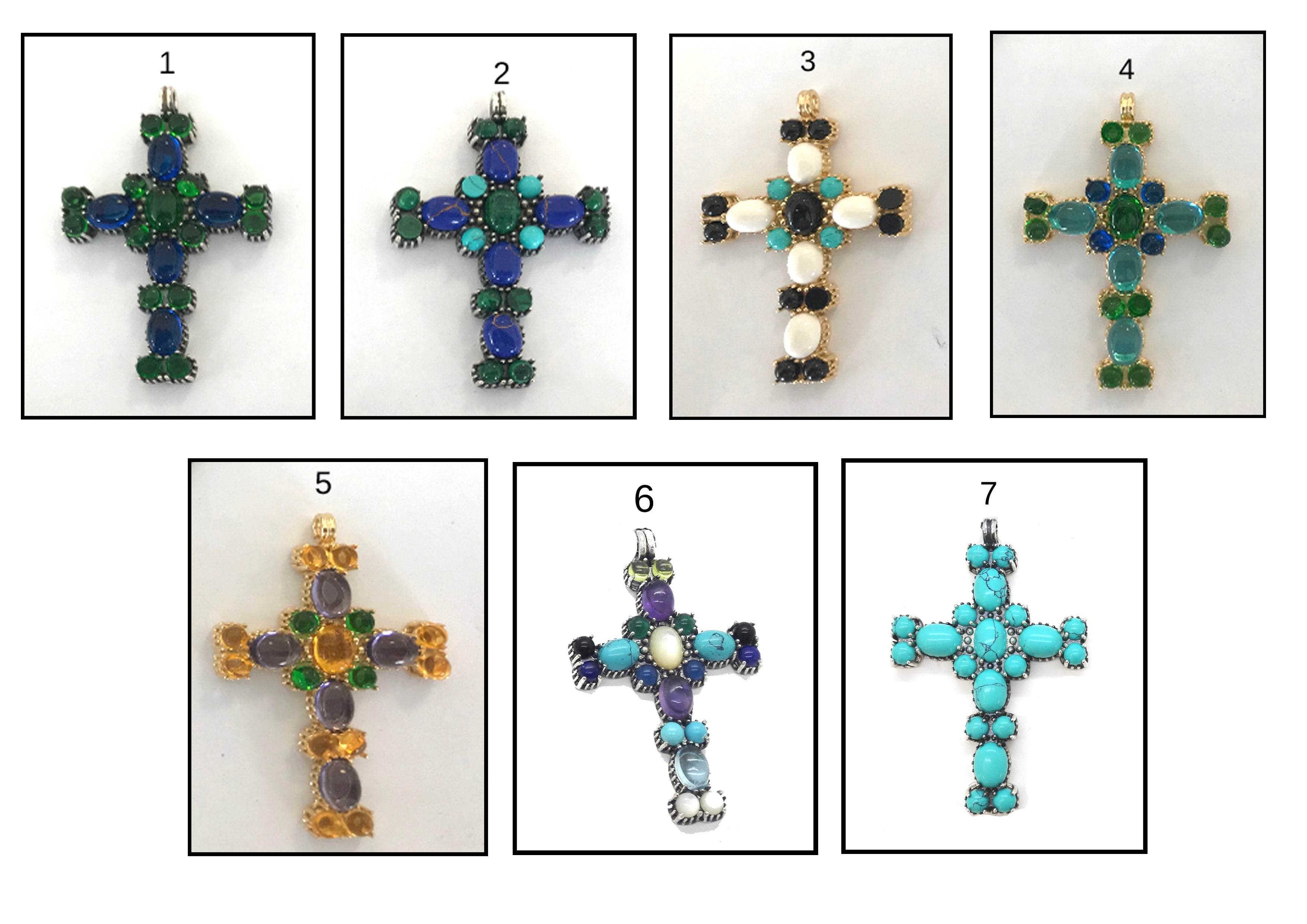 Collana croce pietre - CL692 - Spadarella Gioielli