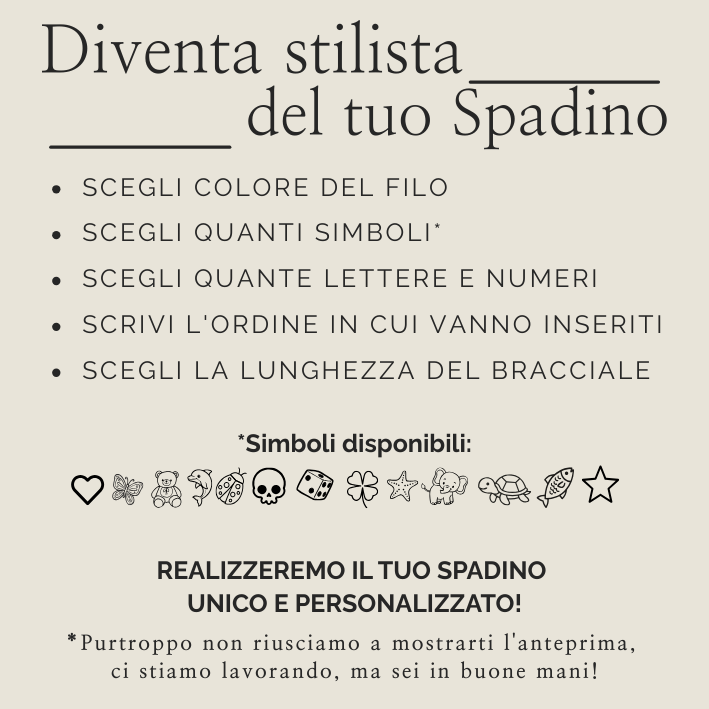 Bracciale spadino crushed personalizzabile