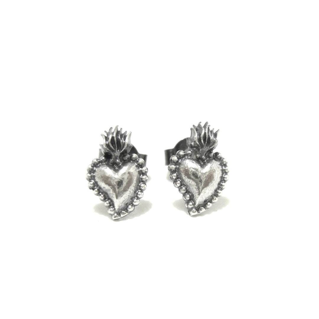 Orecchini a lobo cuore sacro - OR701 - Spadarella Gioielli