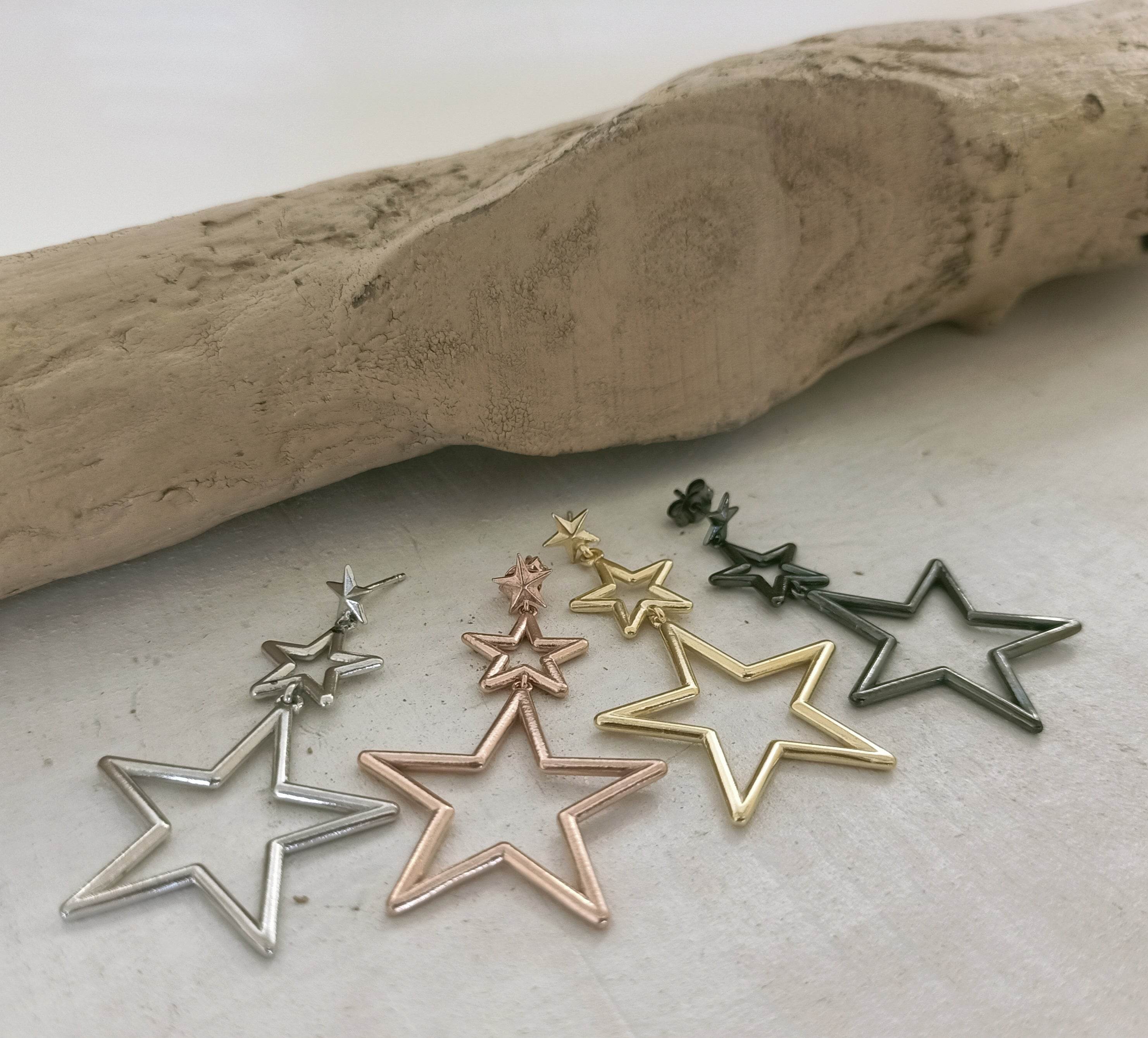 Orecchini pendenti con stelle - OR752 - Spadarella Gioielli