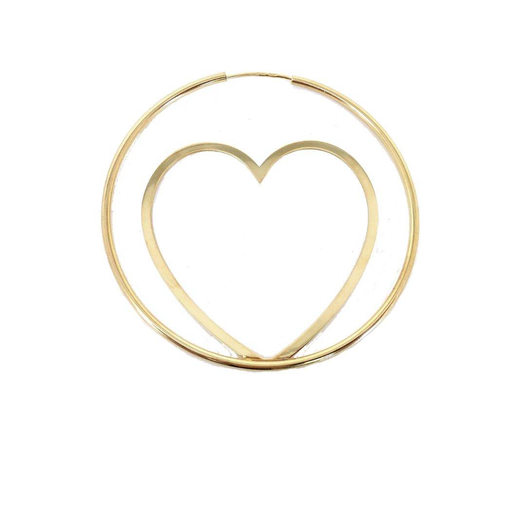 Orecchino a cerchio con cuore - OR796 - Spadarella Gioielli