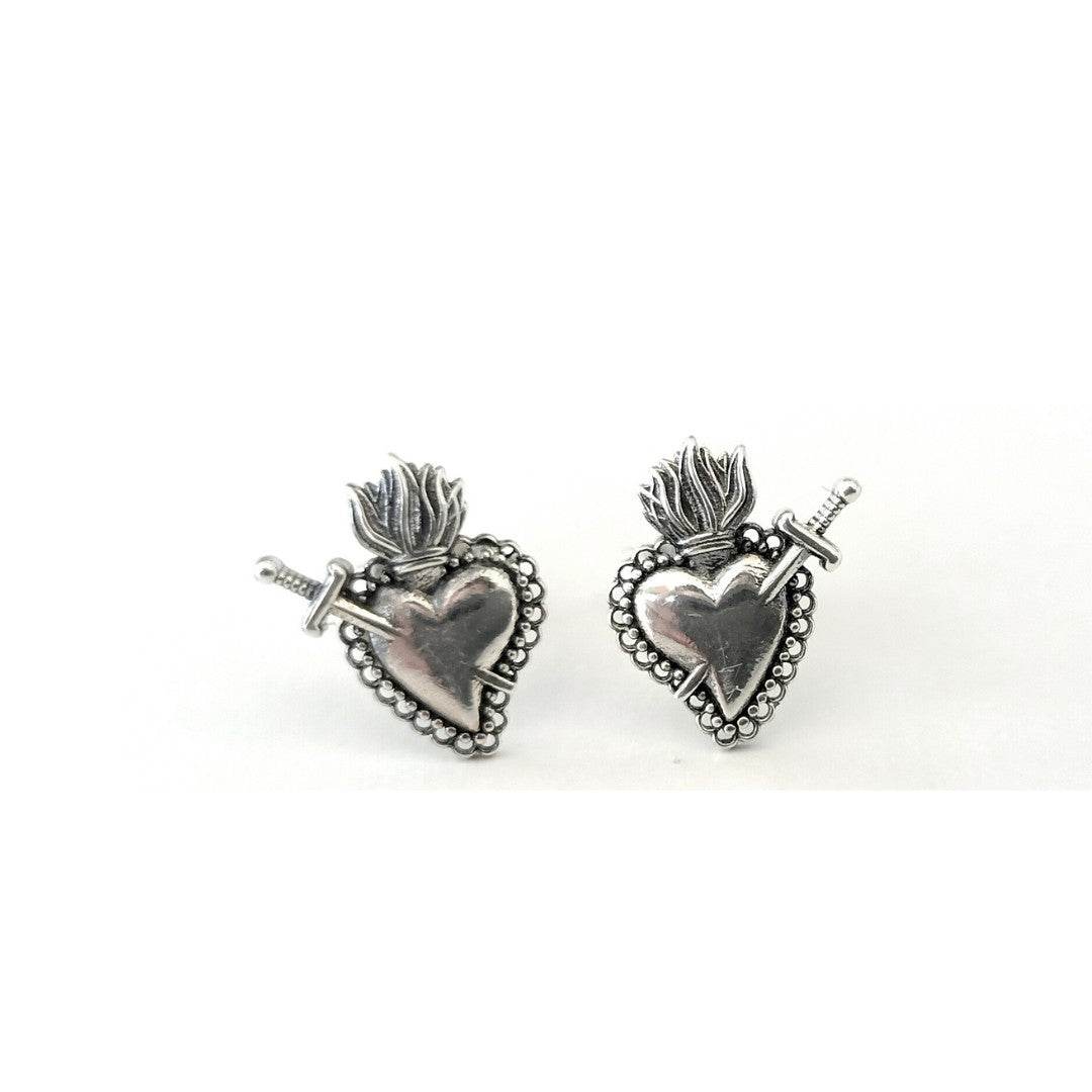 Orecchini a lobo cuore sacro - OR815 - Spadarella Gioielli
