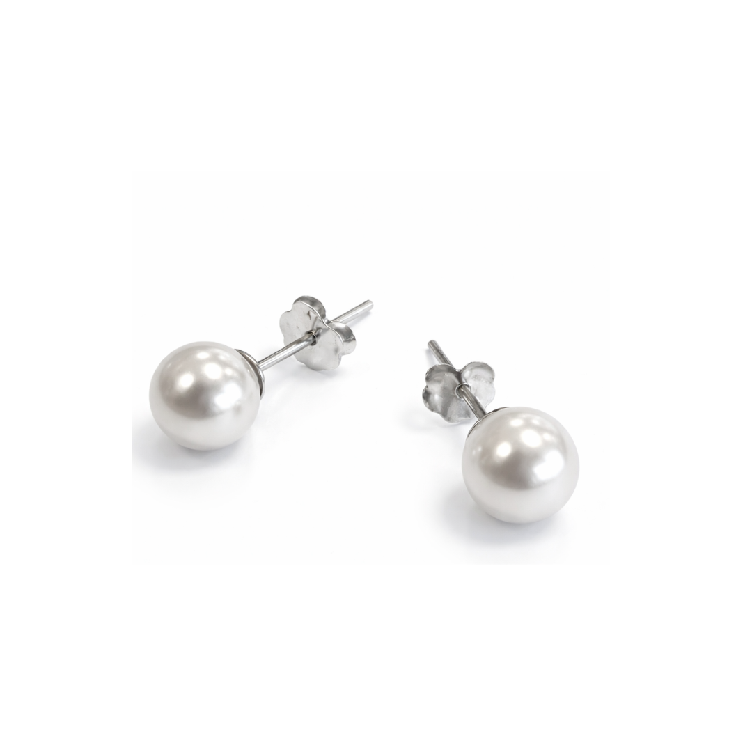 Orecchini perle bianche 6mm - OR856