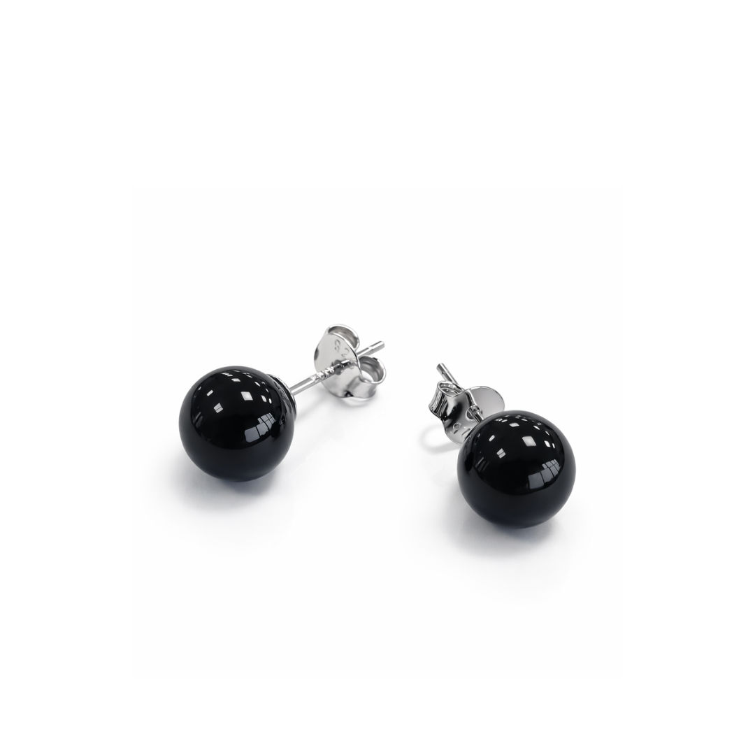Orecchini perle nere 8mm - OR859