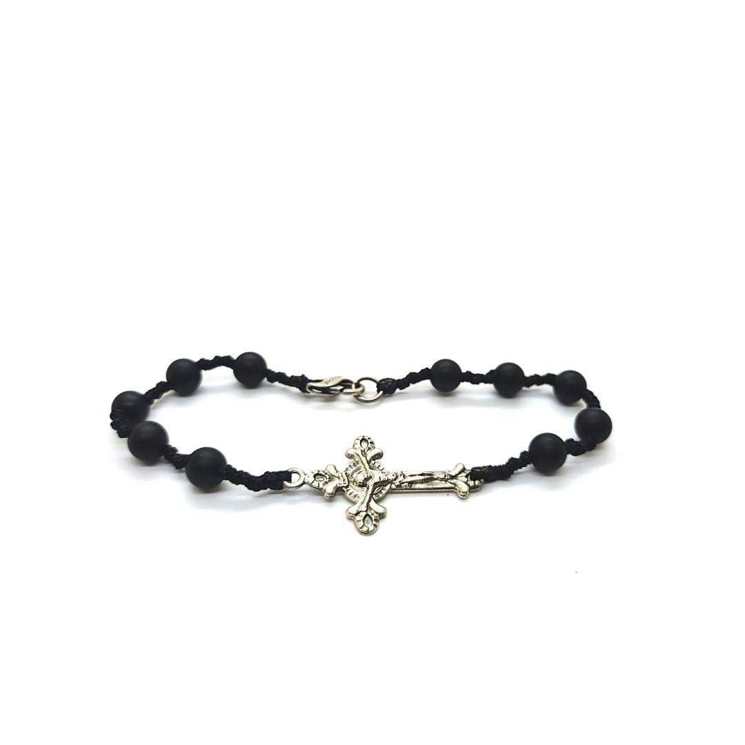 Bracciale spadino rosario onice - SPBR248 - Spadarella Gioielli