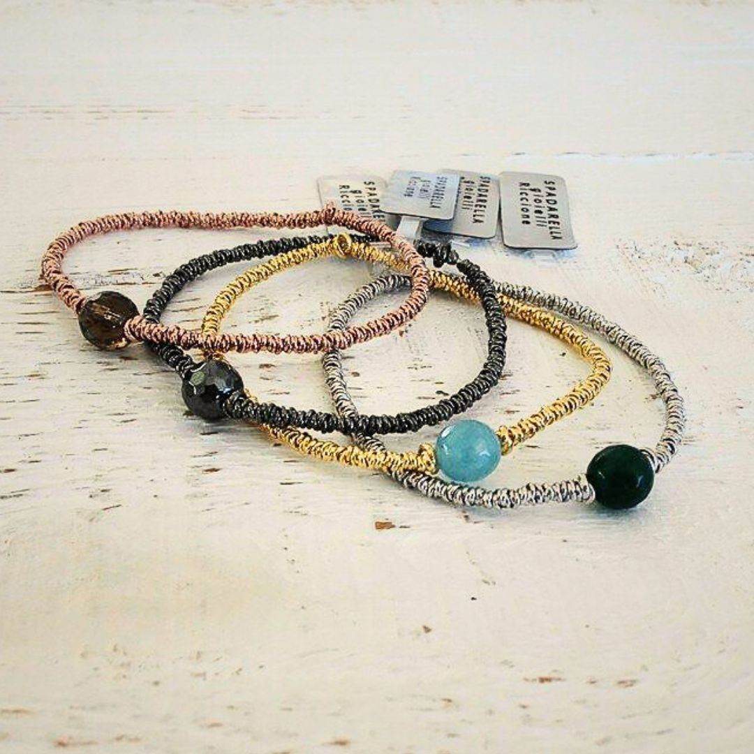 Bracciale spadino elastico con pietra - SPBR428 - Spadarella Gioielli
