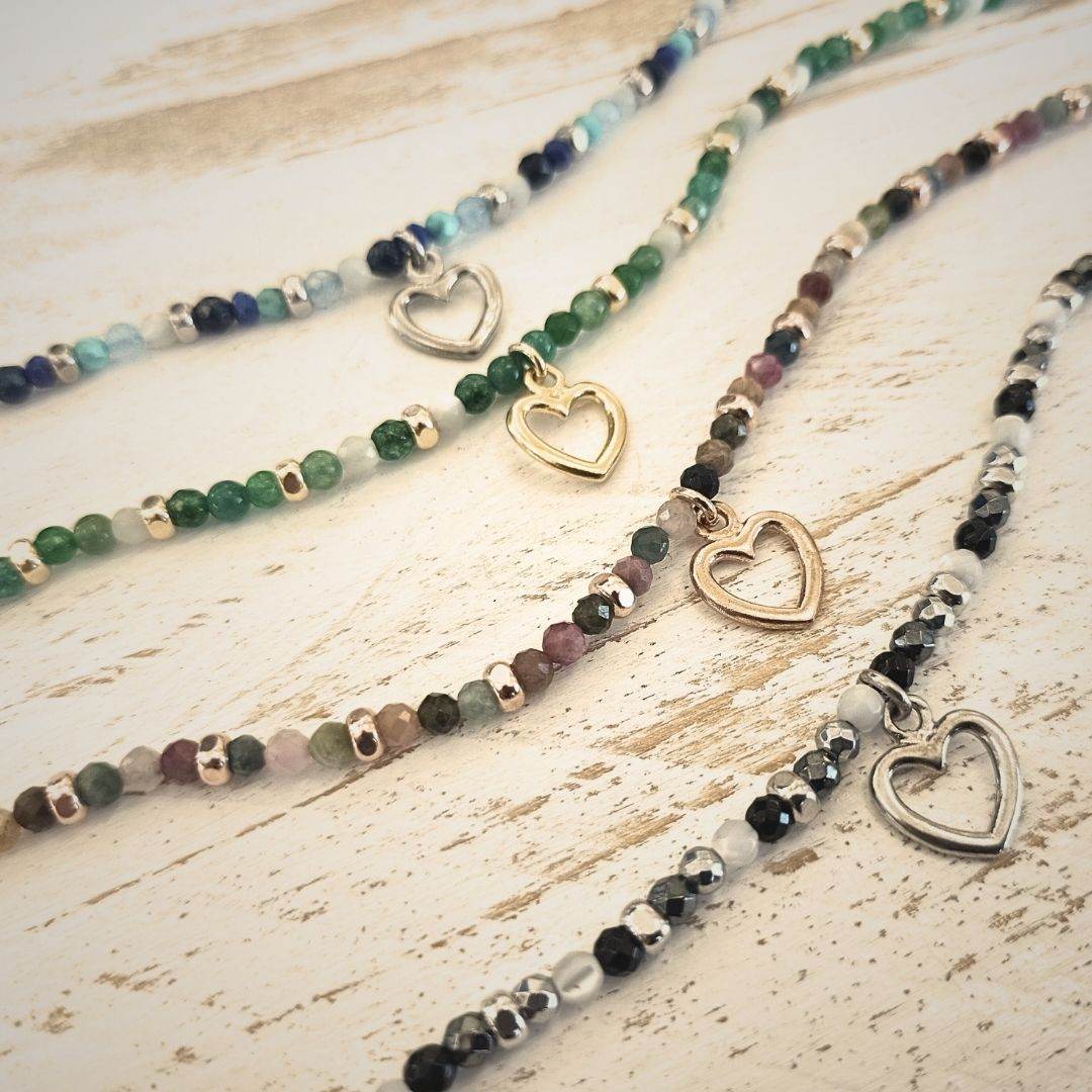 Bracciale spadino pietre con cuore - SPBR601 - Spadarella Gioielli