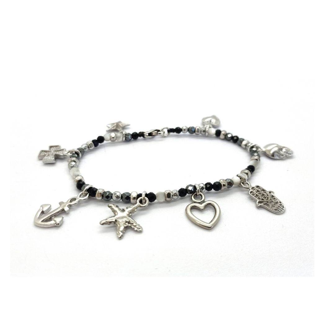 Bracciale spadino pietre con pendenti - SPBR603 - Spadarella Gioielli