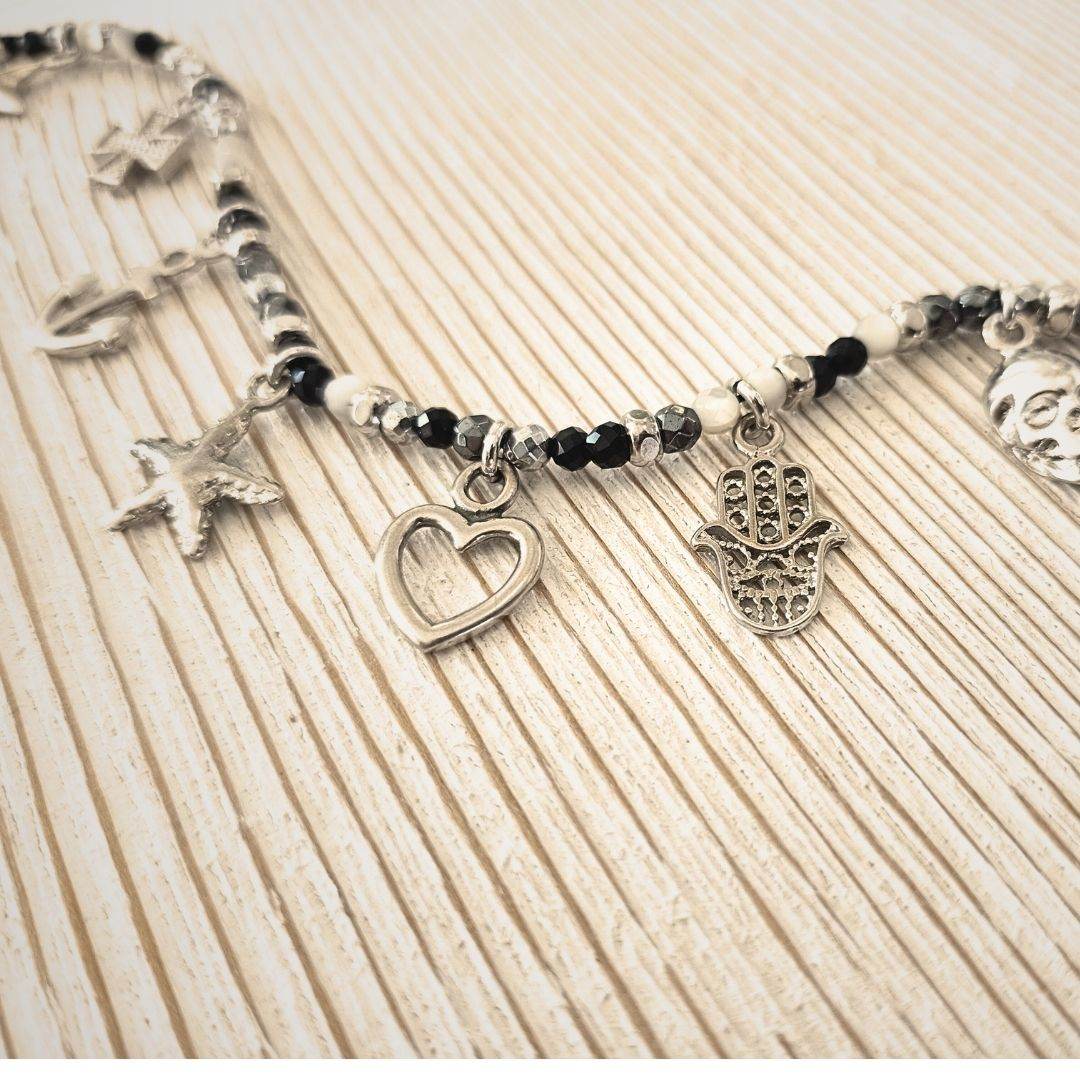 Bracciale spadino pietre con pendenti - SPBR603 - Spadarella Gioielli