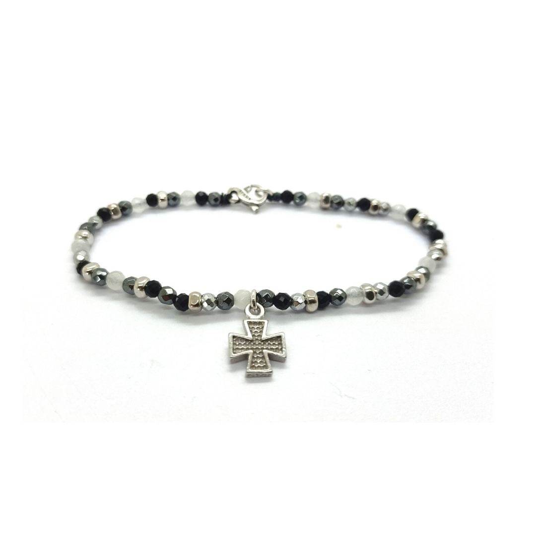 Bracciale spadino pietre con croce - SPBR605 - Spadarella Gioielli