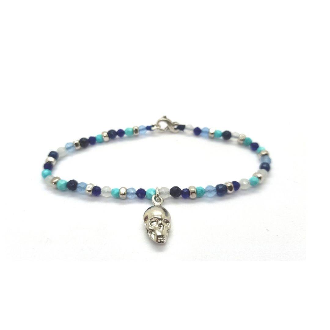Bracciale spadino pietre con teschio - SPBR606 - Spadarella Gioielli