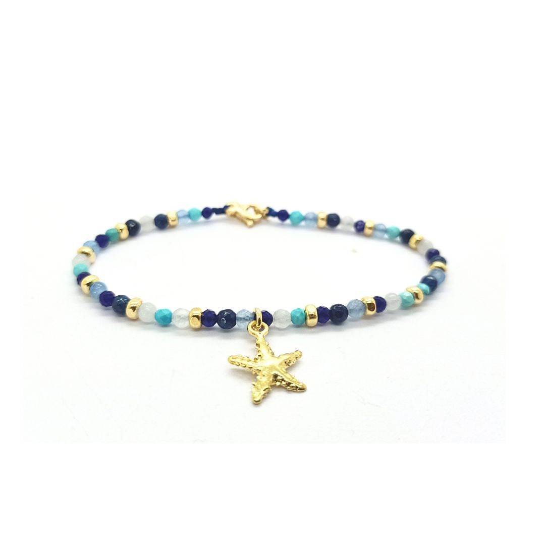 Bracciale spadino pietre con stella marina - SPBR608 - Spadarella Gioielli