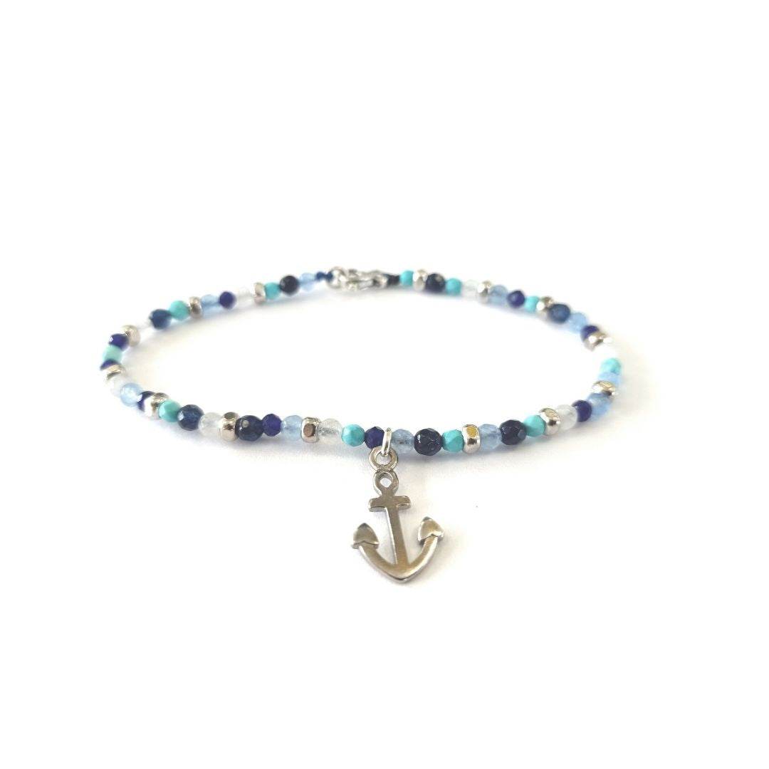 Bracciale spadino pietre con ancora - SPBR609 - Spadarella Gioielli