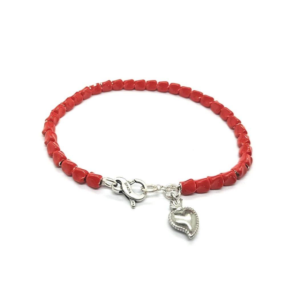 Bracciale smaltato cuore sacro - SPBR625X - Spadarella Gioielli