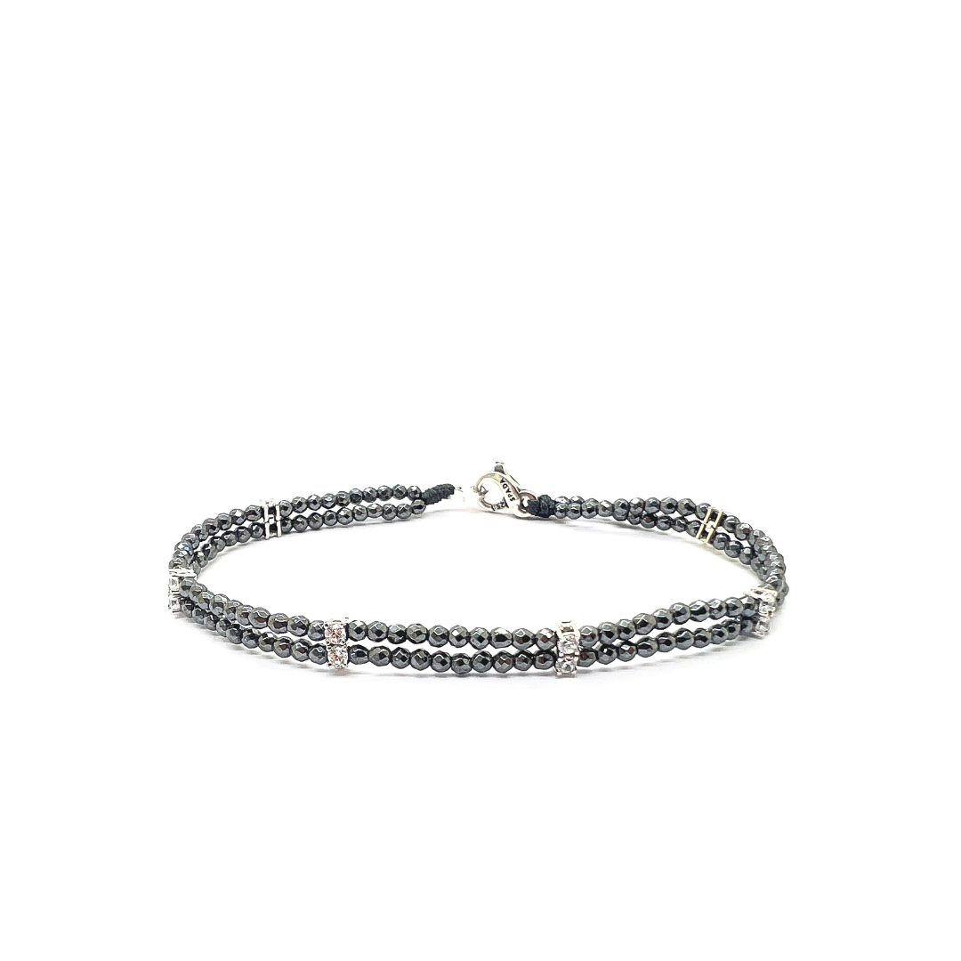 Bracciale zirconi ed ematite - SPBR780