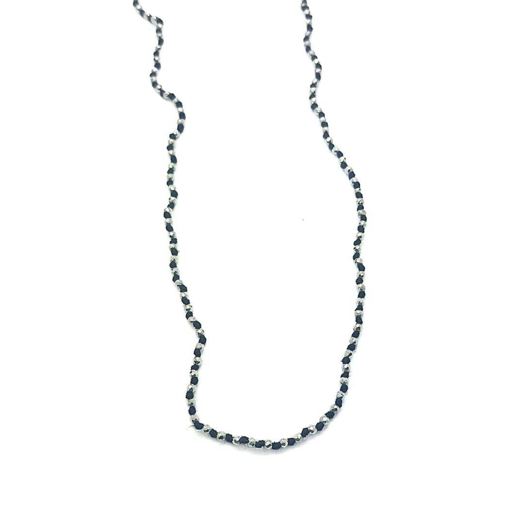 Collana Spadino ematite e nodi - SPGR176 - Spadarella Gioielli