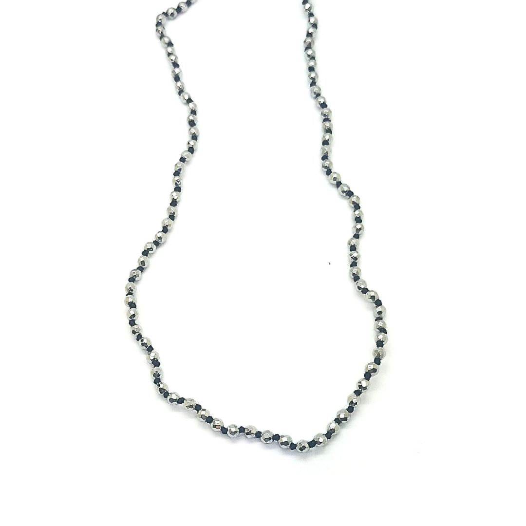 Collana Spadino ematite e nodi - SPGR188 - Spadarella Gioielli