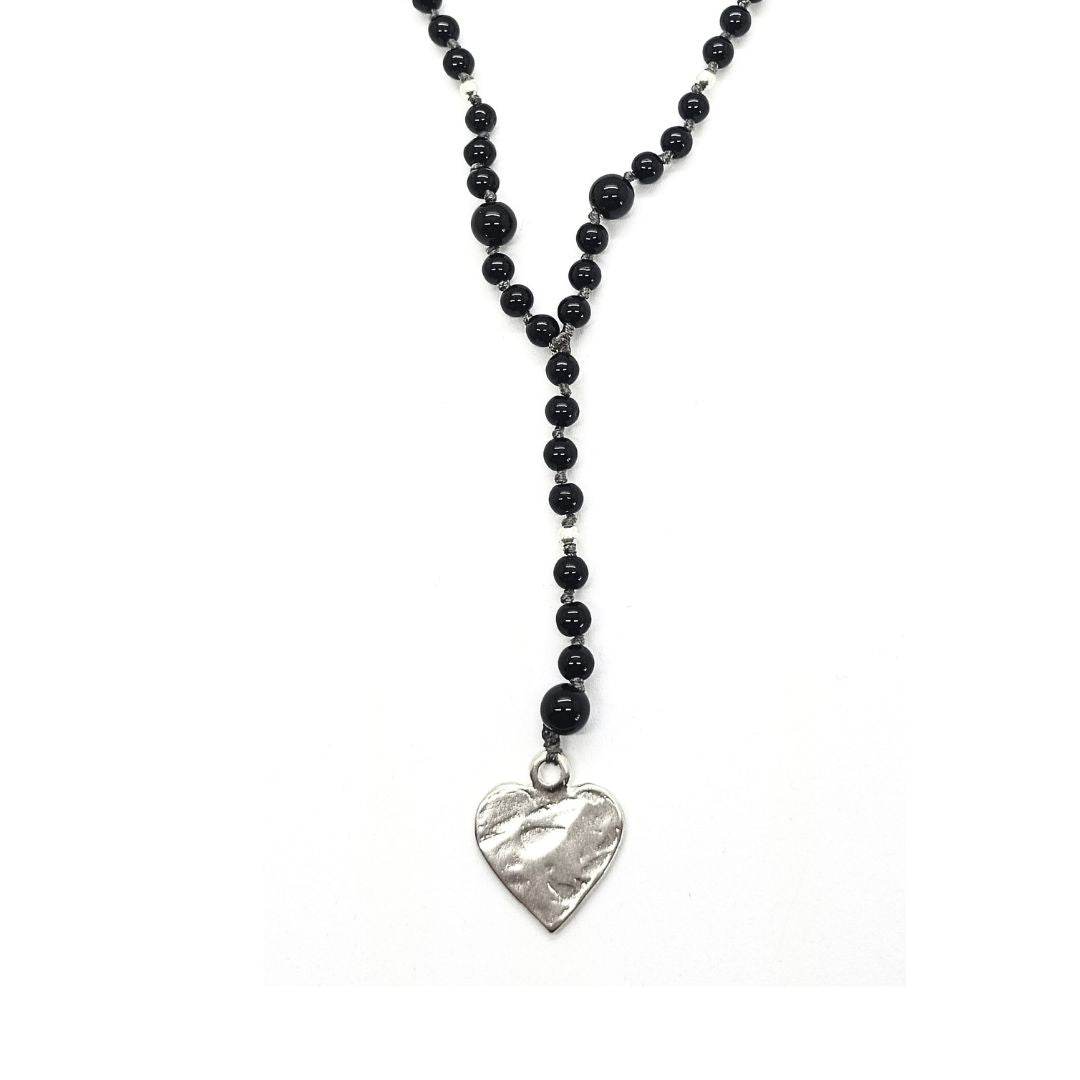 Collana pietre cuore martellato - SPGR389 - Spadarella Gioielli