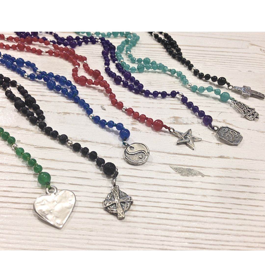 Collana pietre cuore martellato - SPGR389 - Spadarella Gioielli