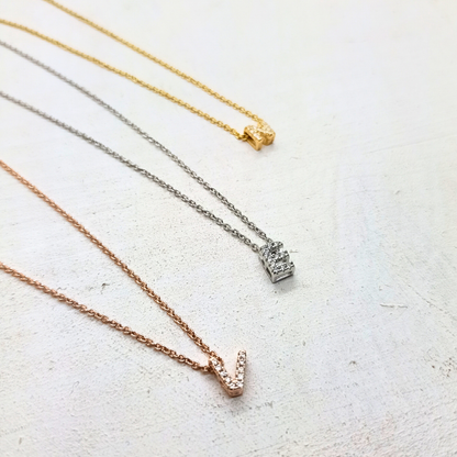 Collana letterina zirconi - CL728