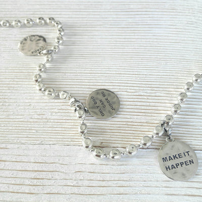 Charm targhetta Never give up - CIC16 - Spadarella Gioielli
