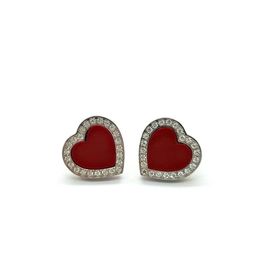 Orecchini Rainbow zirconi cuore - OR849 - Spadarella Gioielli