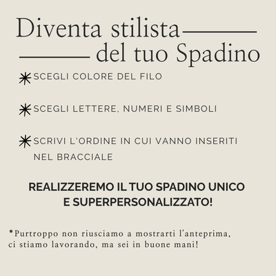 Bracciale spadino cubetti personalizzato