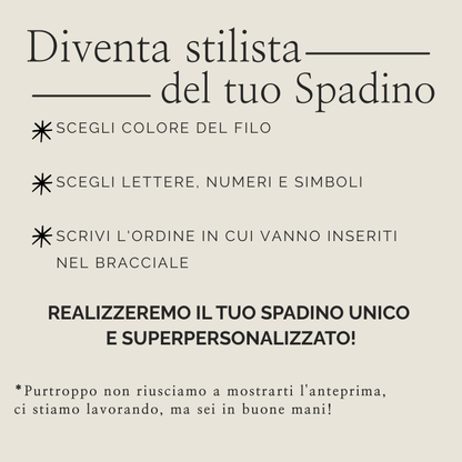 Bracciale spadino cubetti personalizzato