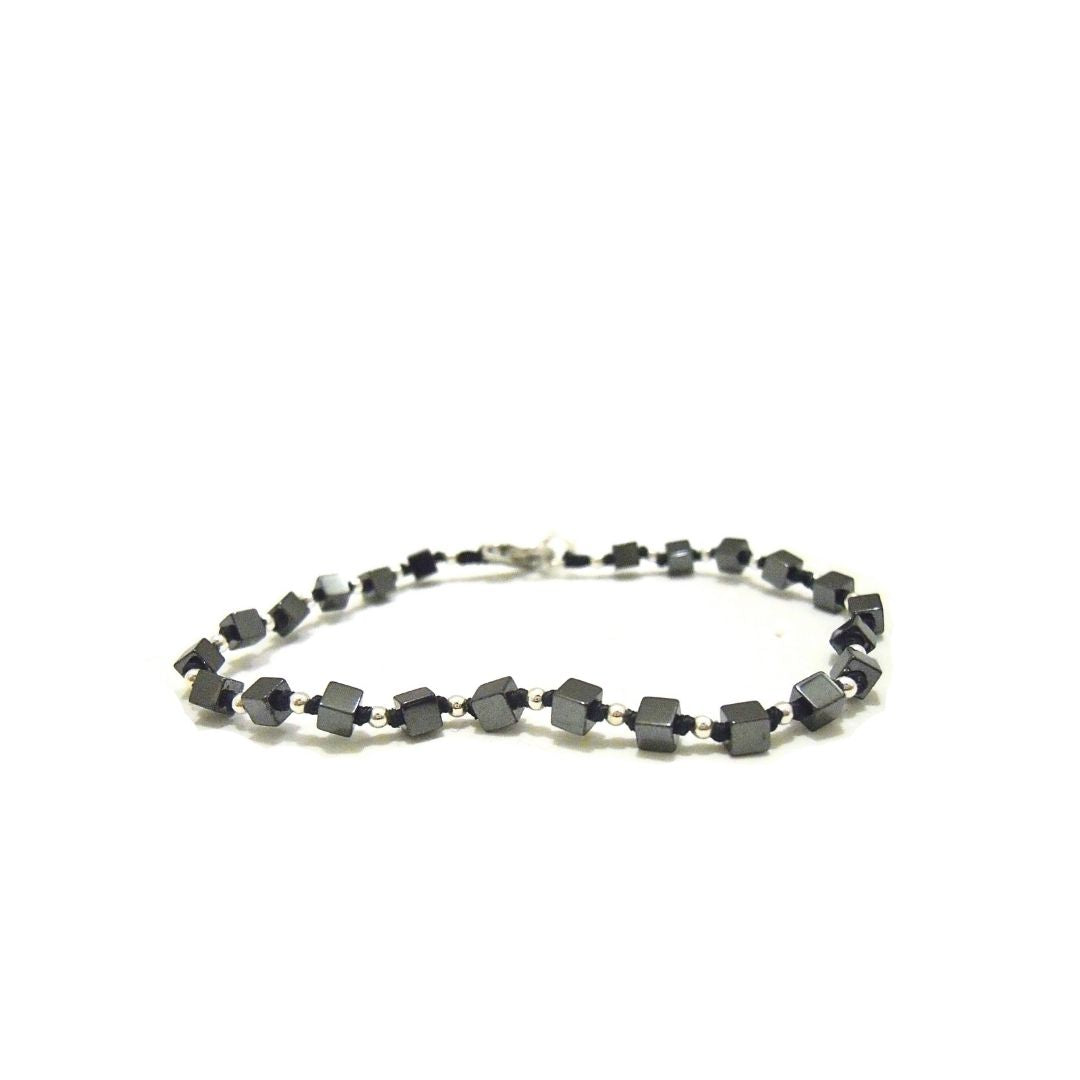 Bracciale spadino cubi ematite - SPBR246