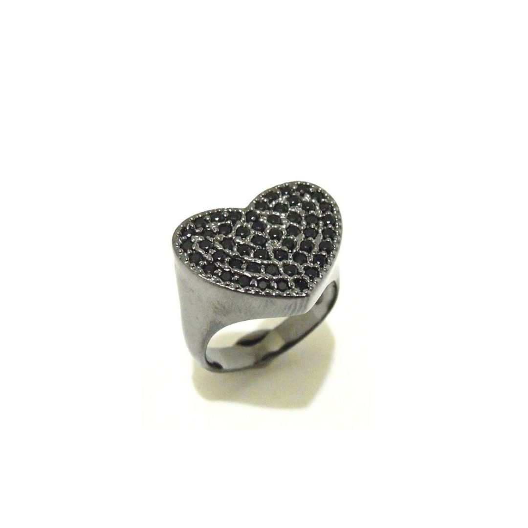 Anello cuore zirconi - AN397