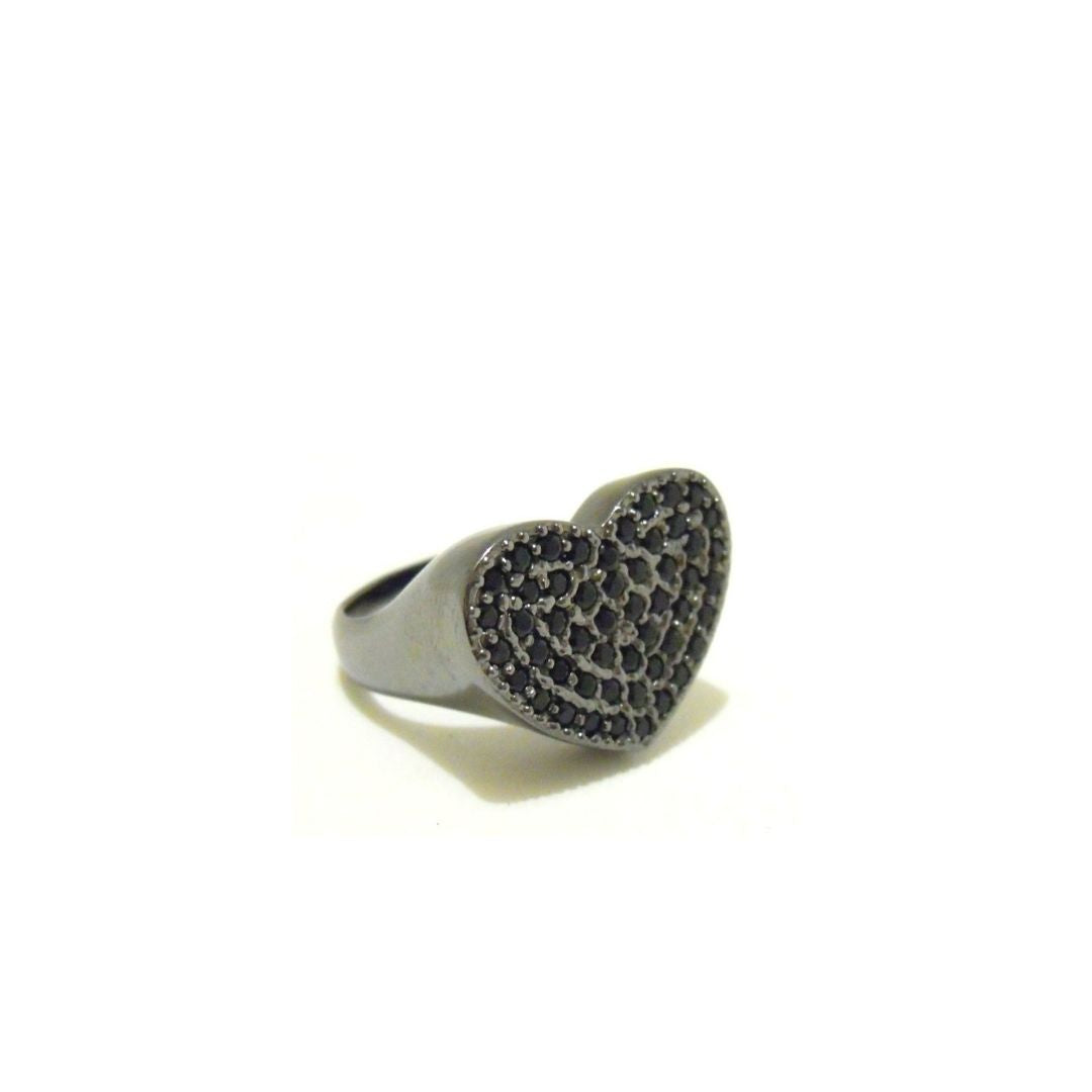 Anello cuore zirconi - AN397