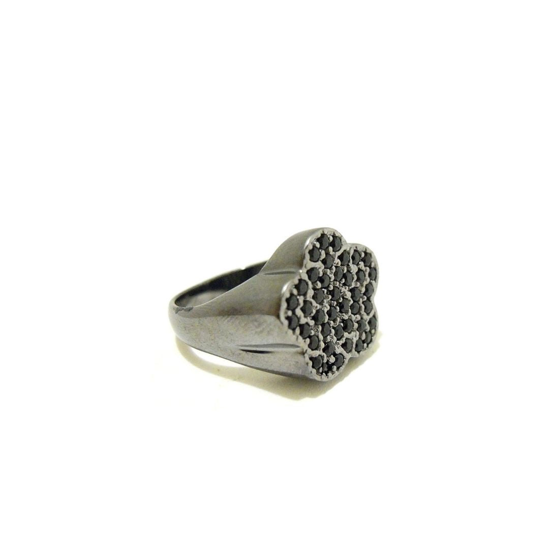 Anello fiore zirconi - AN398