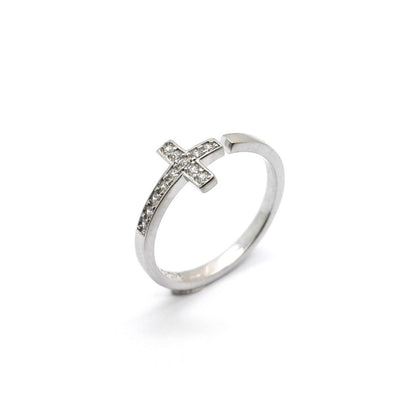 Zirconia Cross Band Ring - AN685