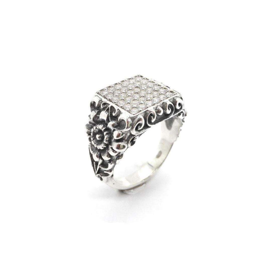 Square zirconia ring - AN691